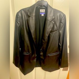 Black Faux Leather Oversized blazer